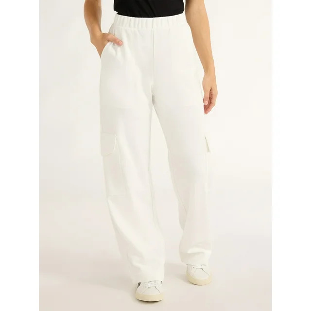 Free Assembly Women's Wide Leg Knit Cargo Pants, 30” Inseam, Sizes XS-XXL | Walmart (US)