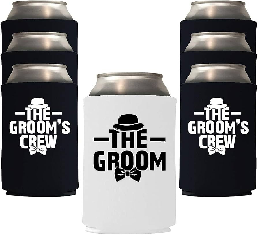 The Groom And The Groom's Crew Can Coolie Holder Bachelor Party Decorations Bachelor Party Favors... | Amazon (US)