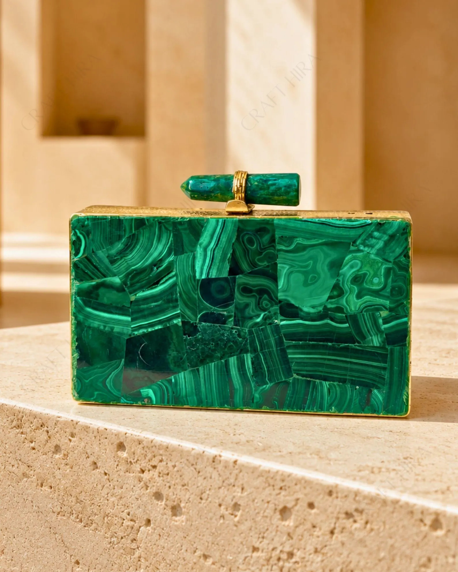 Green Malachite Gemstone Clutch Bag | Designer Handmade Wedding Minaudiere Purse for Brides | Wom... | Etsy (Global)