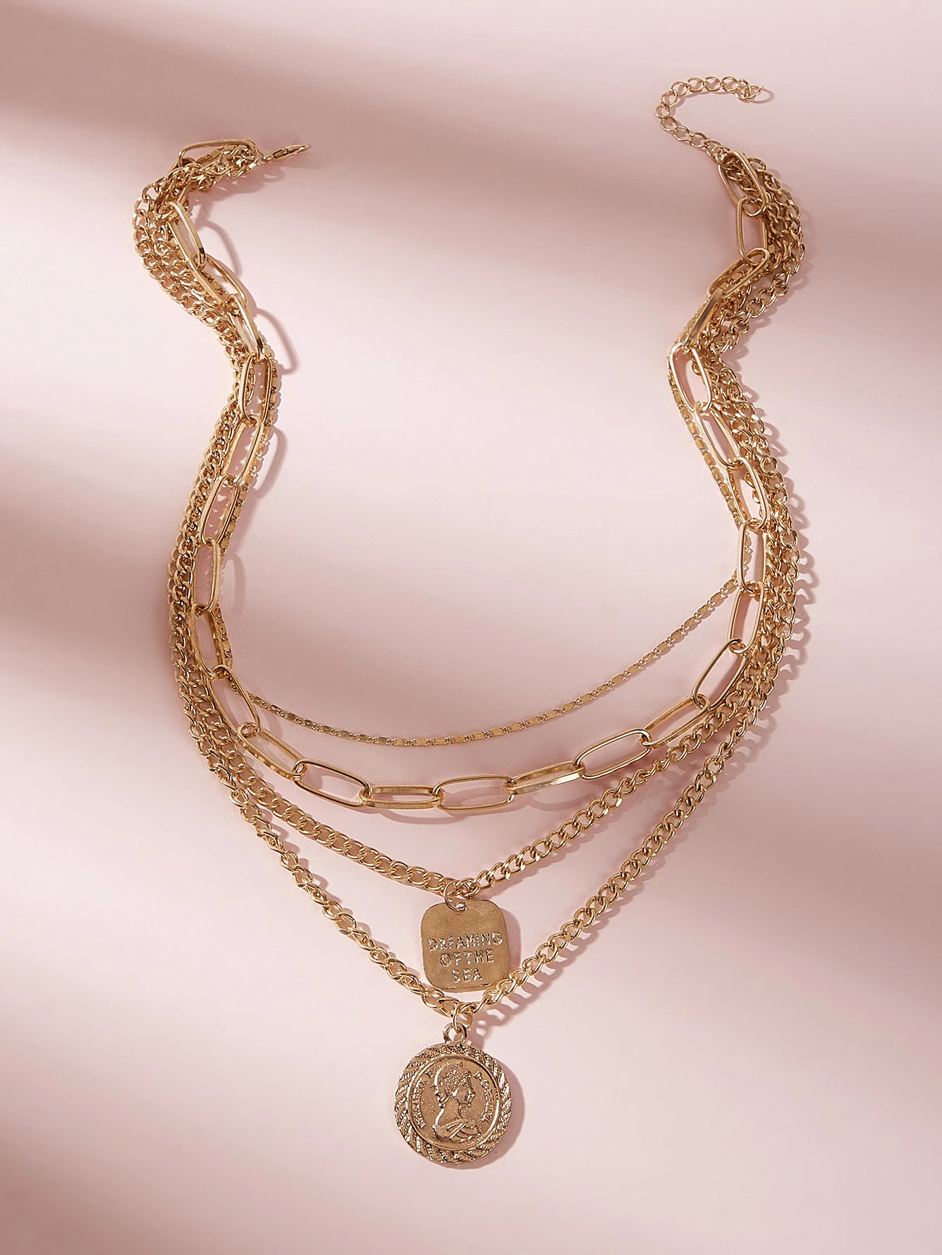 1pc Coin Layered Chain Necklace | SHEIN