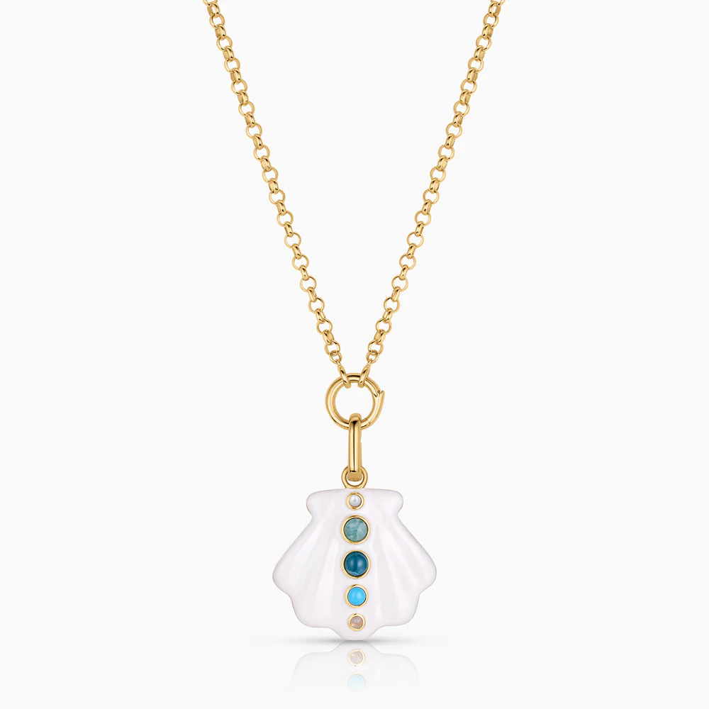Maris White Enamel Shell Clip | Thatch