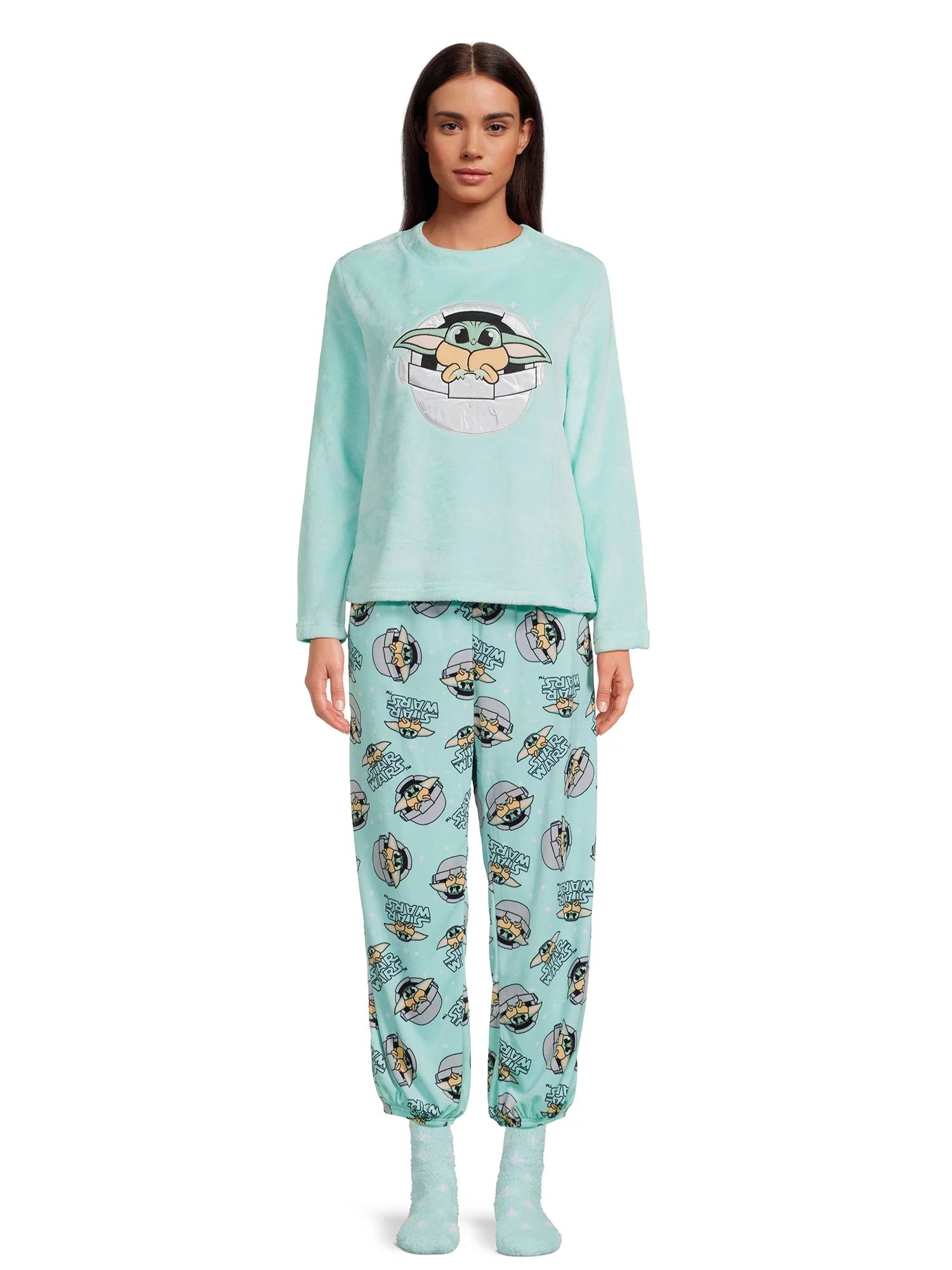Star Wars Women's The Child Long Sleeve Top, Pants and Socks, 3-Piece Gift Set, Sizes XS-3X | Walmart (US)