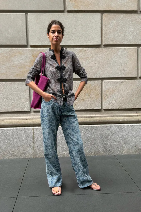 ZW COLLECTION HIGH-WAIST JACQUARD FLARE JEANS | Zara IT