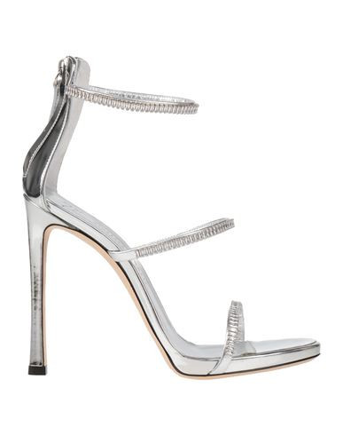Giuseppe Zanotti Woman Sandals Silver Size 7.5 Soft Leather | YOOX (US)
