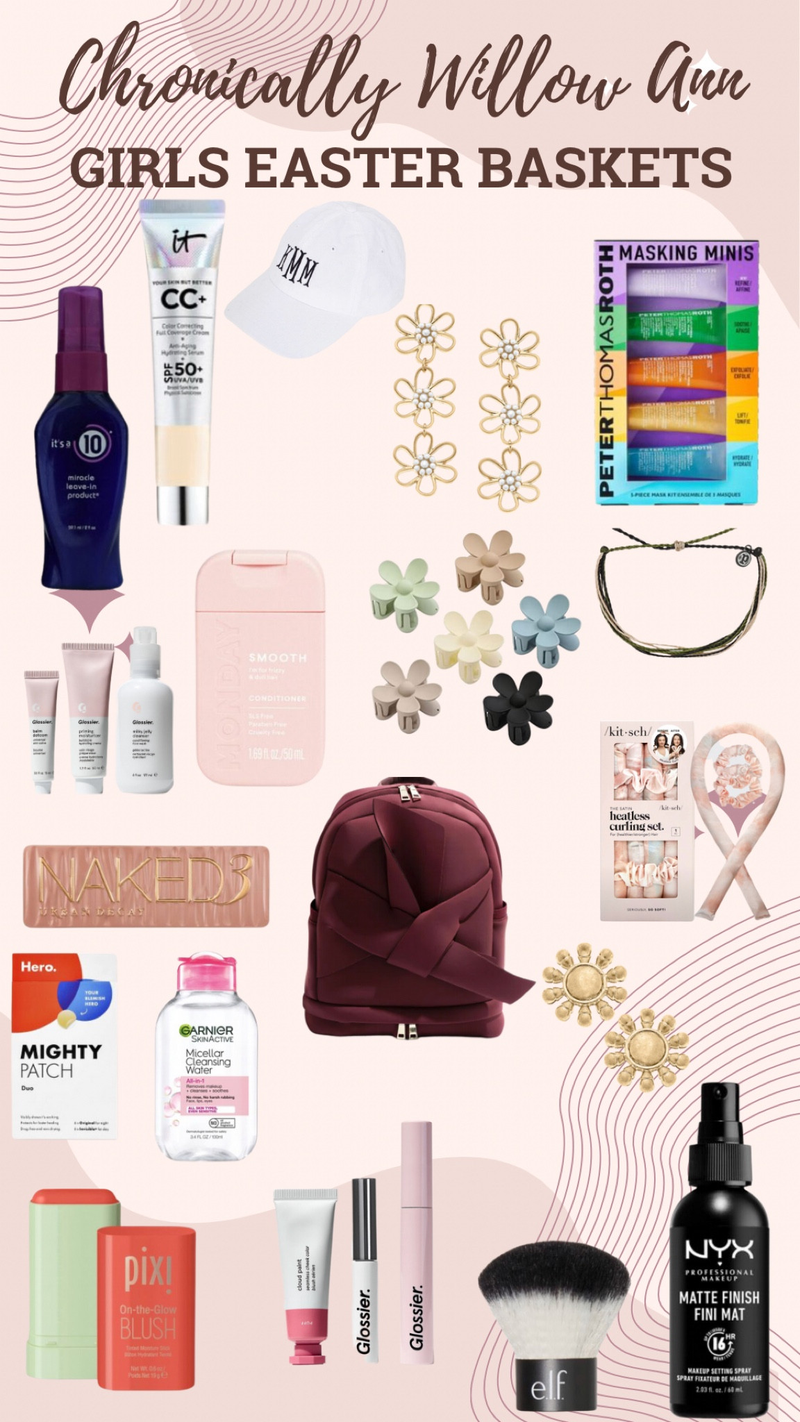 The sweetest gifts for your girls for Easter and for spring events. These are for the girls who are into beauty but need to be introduced to it. These are also for the girls who love girly things and like to try all the beautiful trends and styles. Trending makeup, trending hairstyles, trending jewelry, Easter basket ideas, gifts Easter baskets, gifts for her

#LTKbeauty #LTKGiftGuide #LTKstyletip