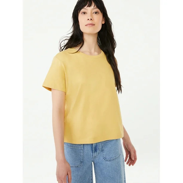 Free Assembly Women’s Short Sleeve Crop Box T-Shirt | Walmart (US)
