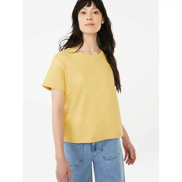 Free Assembly Women’s Short Sleeve Crop Box T-Shirt | Walmart (US)