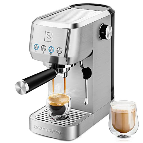 CASABREWS Espresso Machine 20 Bar, Stainless Steel Cappuccino & Latte Machine with Steam Frother for Home, 49oz Water Tank, Silver | Amazon (US)