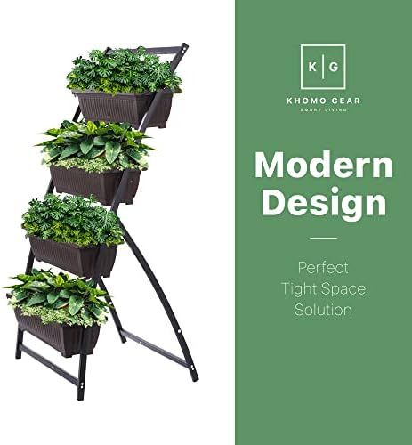 KHOMO GEAR Raised Garden Bed - 6-Feet Tall Raised Planter with 4 Planter Boxes - Weatherproof Outdoo | Amazon (US)