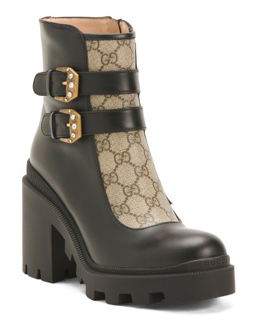 Made In Italy Leather Gg Ankle Boots With Buckles | TJ Maxx