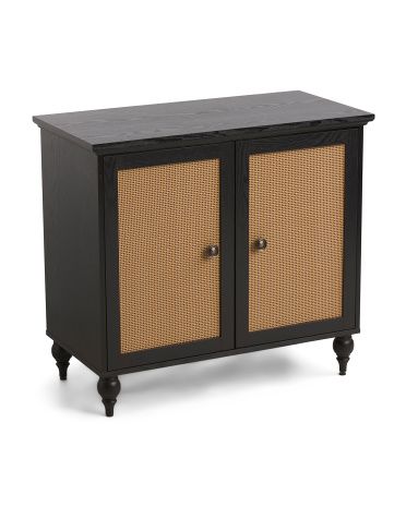 2 Door Cabinet With Rattan Inlay | TJ Maxx