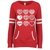 Ladies Valentines Day Shirt, Sketched Hearts, Stylish Fit Fleece, Perfect For Day, Crew Neck, Stylish Design | Etsy (US)