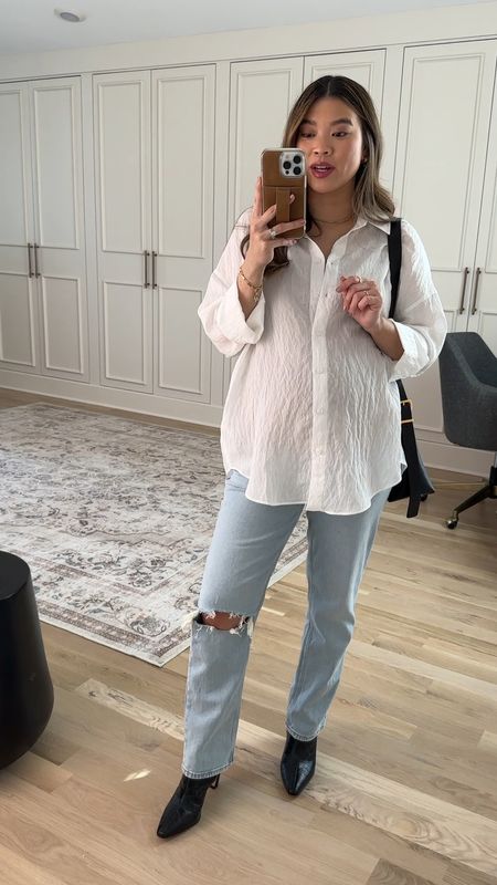 Abercrombie & Fitch is doing 25% off ALL of their denim! Including their maternity jeans. Use the stackable discount code “DENIMAF”for an additional 15% off of the current sale ❤️ 

Also almost everything else from the site is 15% off - no code necessary

Jeans: size 25 short, top medium 

Maternity jeans, denim sale, pregnancy outfits, maternity outfits, third trimester, bump friendly, straight leg denim, Valentine’s Day outfit, date night look, spring style, petite outfits

#LTKsalealert #LTKbump #LTKVideo