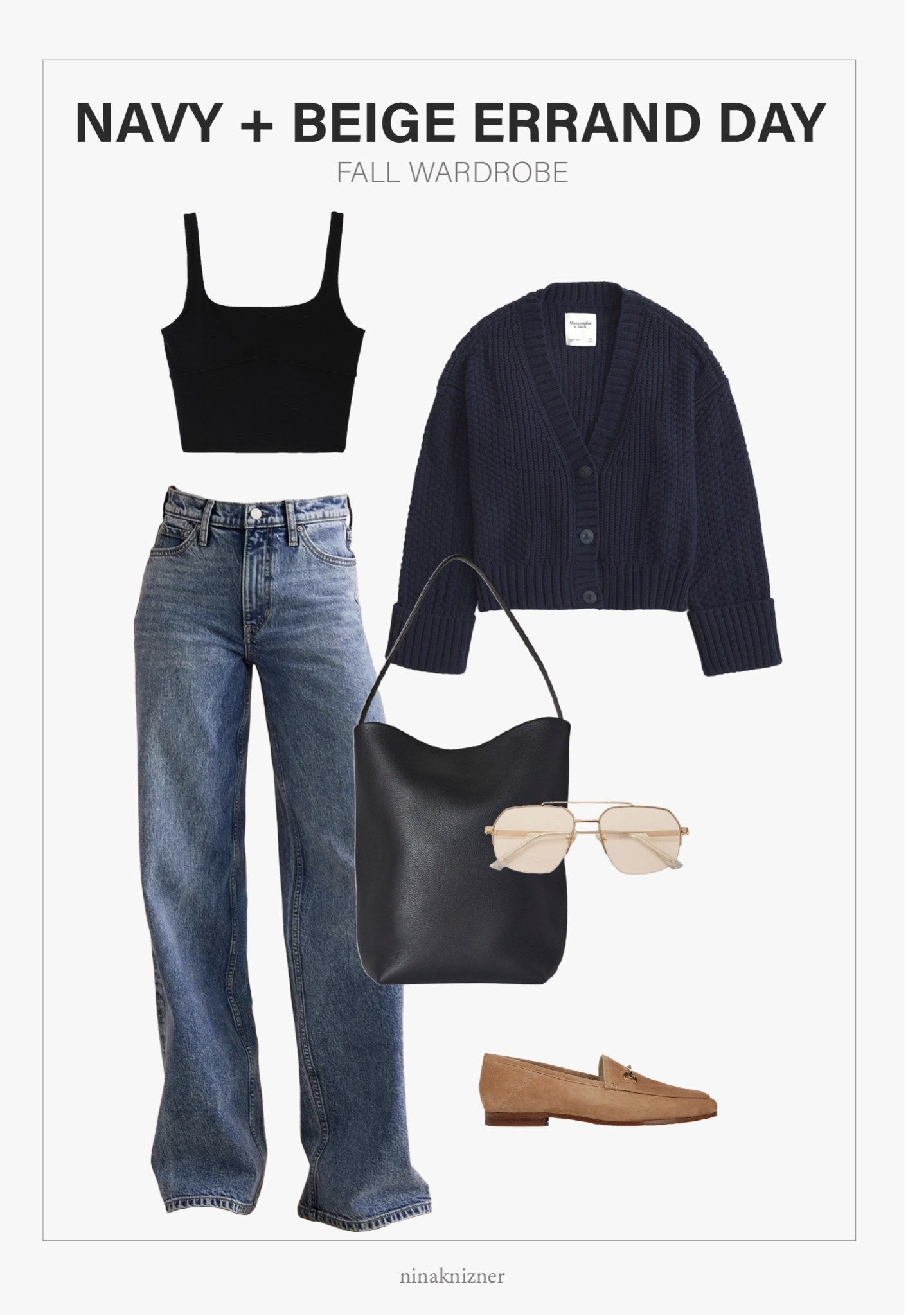 How to style a cardigan in the fall…

My favorite way is with a crop top, jeans and loafers. This cropped cardigan I own and love in white. But there is something about navy in the fall and winter. This cropped one by Abercrombie is a really good quality, I’ve owned mine for a year already. And pairing it with beige pieces is sooo pretty. Still on the hunt for a budget friendly black leather tote that looks just like this one from The Row, which is gorgeoussss…

- Vuori AllTheForm Support Tank in black 
- Abercrombie The Cameron Seed Stitch Cardigan in dark indigo 
- Banana Republic The Icon Classic Wide-leg Jean in light wash 
- The Row Large Park Tote Bag in black leather 
- Amazon Sojos Aviator Sunglasses in clear gold
- Sam Edelman Loraine Loafer in Cyprus tan suede 

#tank #athleisure #cardigan #croppedcardigan #jeans #widelegjeans #tote #totebag #therow #blackleathertotebag #loafer #suede #suedeloafer #brownloafer #beigeloafern#fall #fallshoes #aviator #sunglasses #clearsunglasses #casual #errand 

#LTKSeasonal #LTKStyleTip #LTKItBag