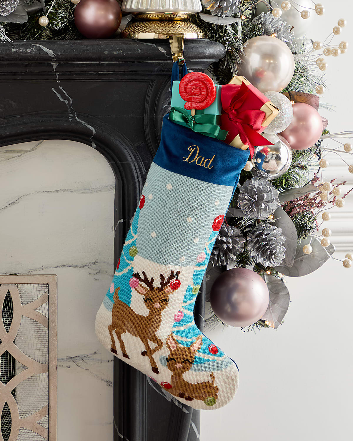 The Reid Reindeer" Christmas Stocking, Personalized | Horchow