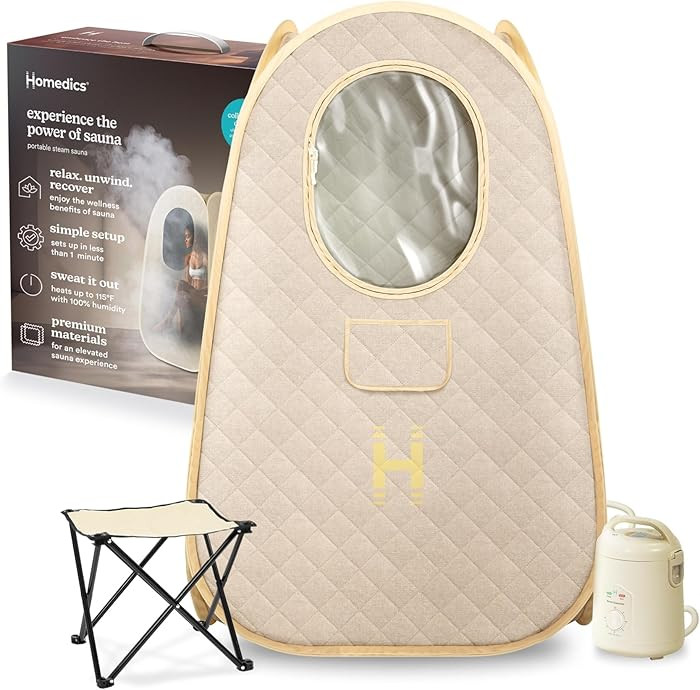Homedics Portable Sauna – Collapsible Personal Steam Sauna for Stress Relief & Muscle Relaxatio... | Amazon (US)
