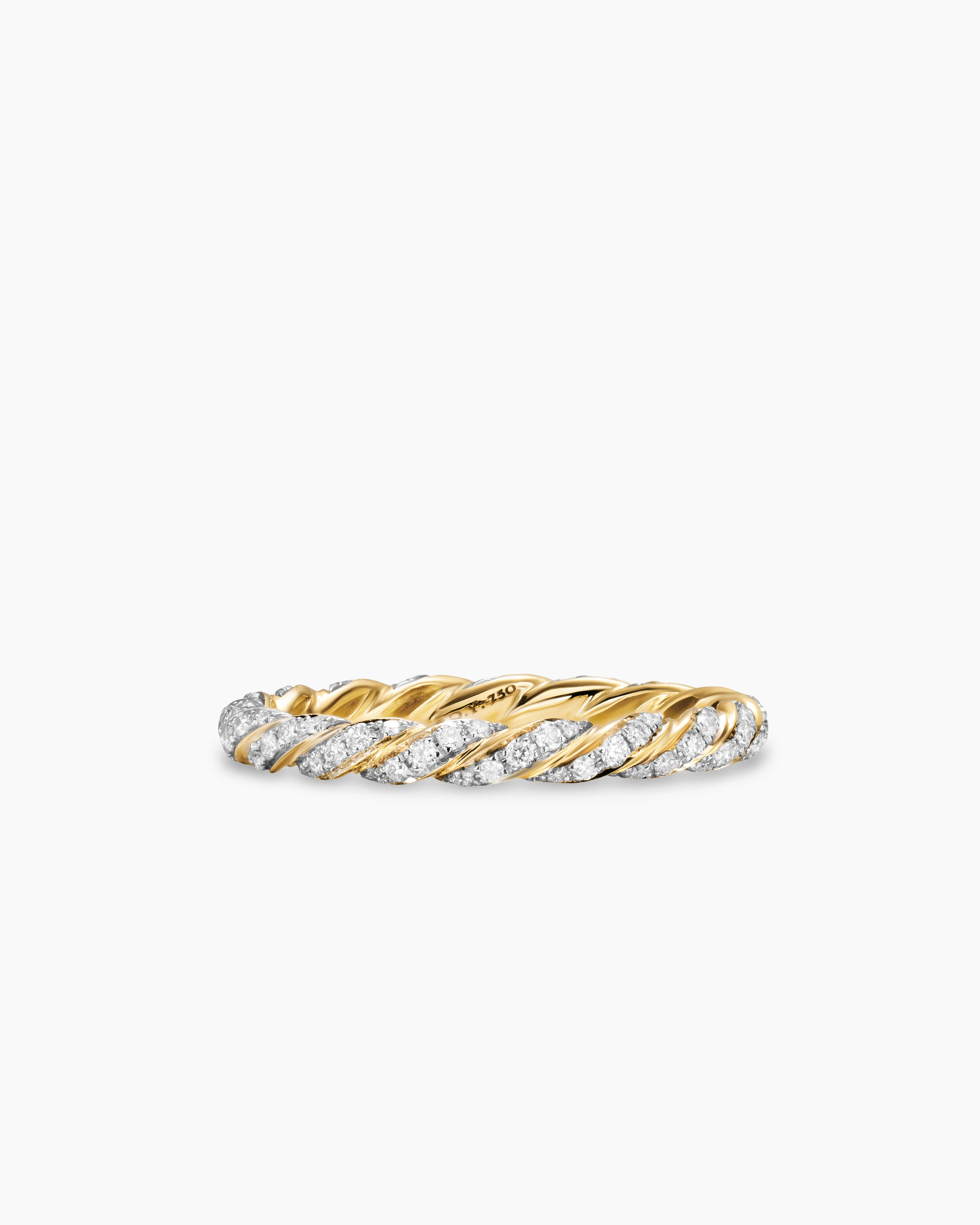 David Yurman | Pavé Petite Band Ring in 18K Yellow Gold, 2.8mm | David Yurman