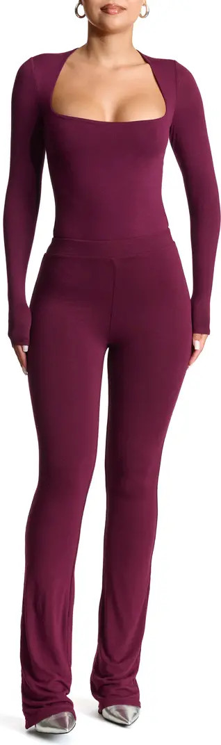 Squared Away Long Sleeve Thong Bodysuit | Nordstrom