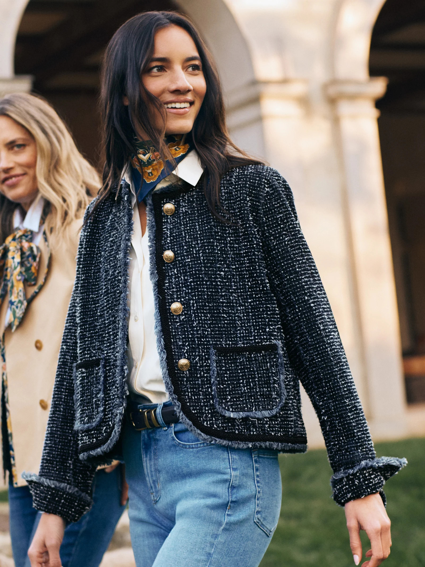 Denim Solid Renata Jacket | Women's Jackets & Outerwear | J.McLaughlin | J.McLaughlin