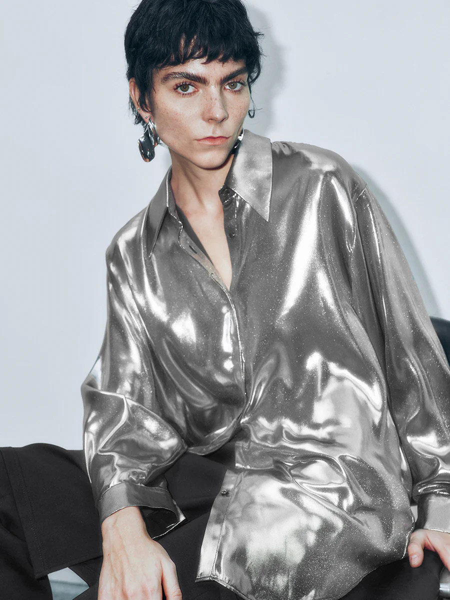 Long Sleeve Silver Shirts | Urban Revivo