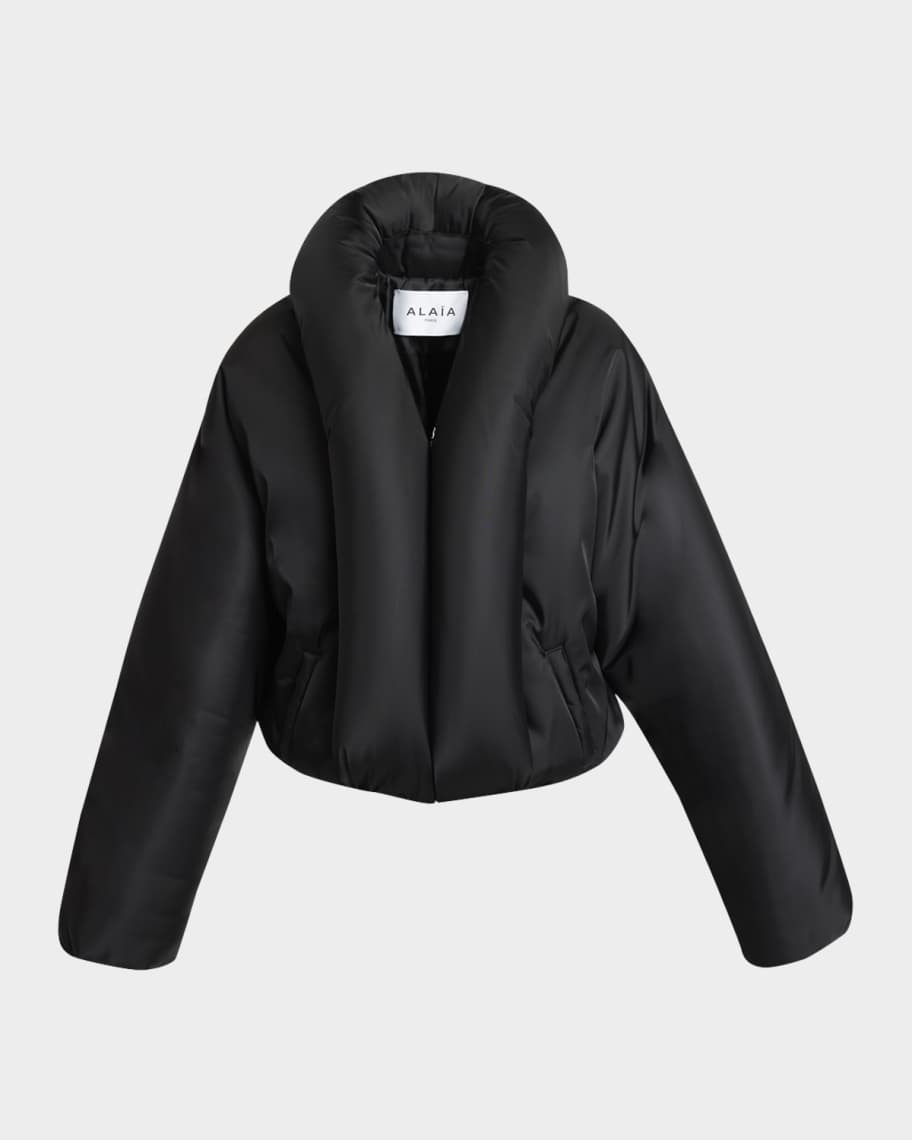 ALAIA Taffeta Padded Bomber Jacket | Neiman Marcus