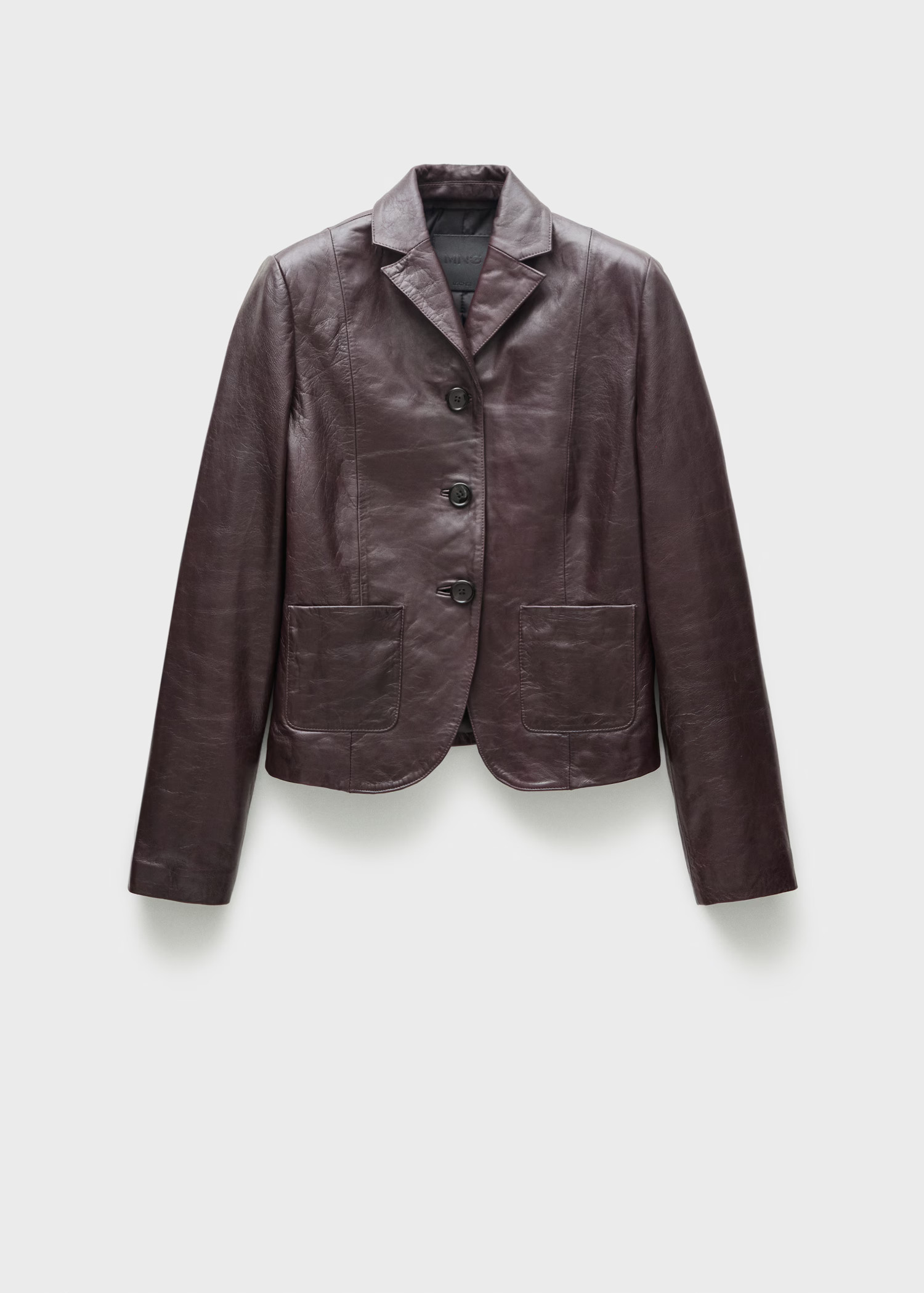 Blazer 100% leather pockets | MANGO (UK)