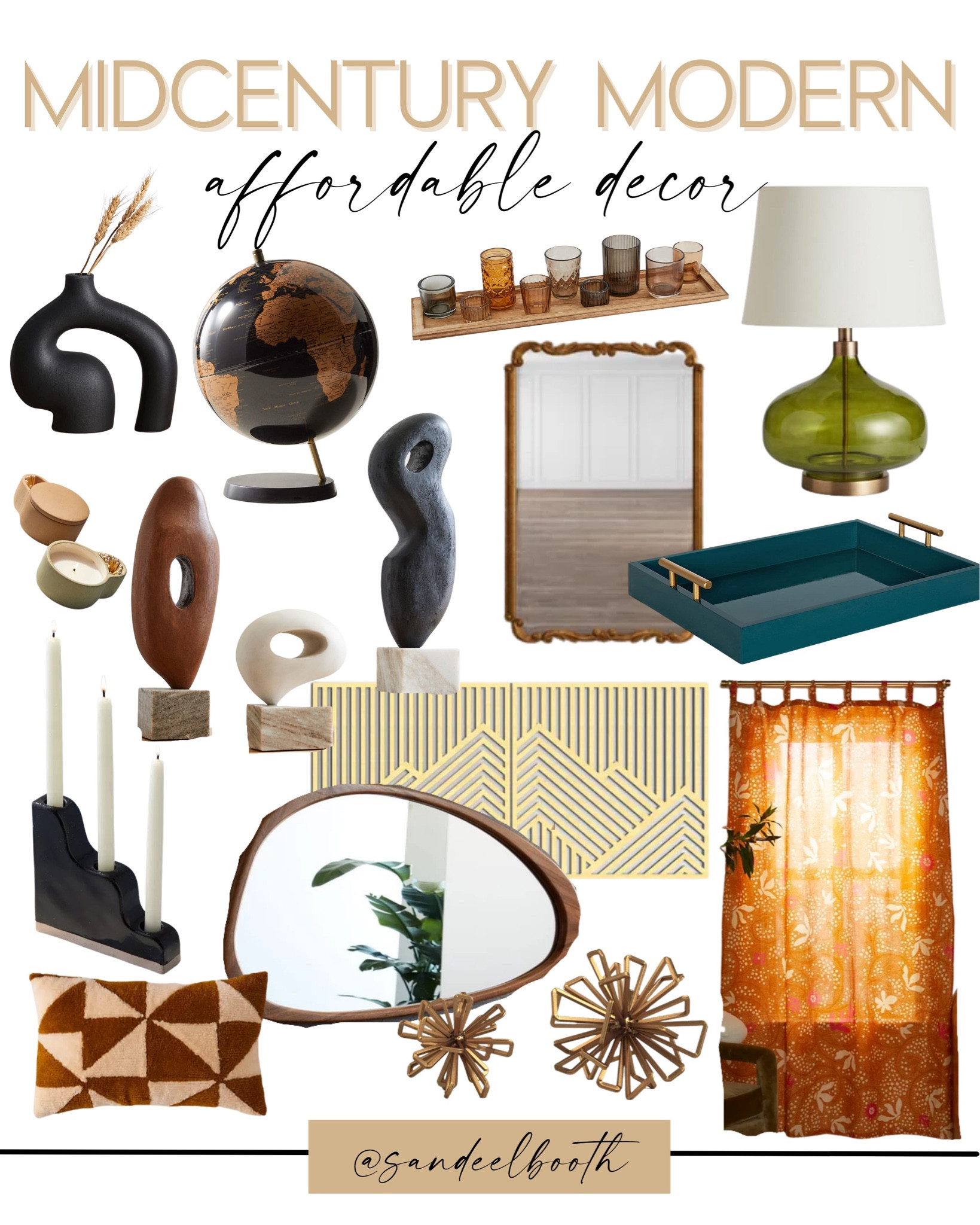 affordable mid century modern home decor / home essentials/ home style / home decor / drapes / mirrors / statutes / lamps / throw pillows / candle holiders / vases

#LTKstyletip #LTKhome #LTKSeasonal