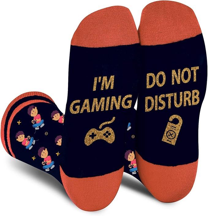 Do Not Disturb Gaming Socks-Funny Socks Novelty Socks for Men Women Teen Boys - Dress Cotton Sock... | Amazon (US)