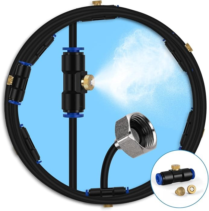 lifeegrn Misting Cooling System, Outdoor Misting System for Patio, 40 FT Misting Line+10 Mist Noz... | Amazon (US)