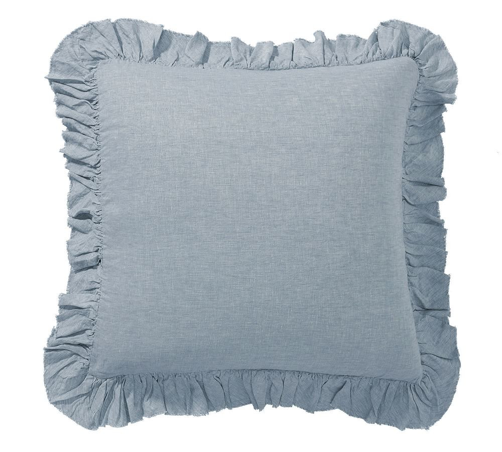 Belgian Flax Linen Fringe Ruffle Sham | Pottery Barn (US)
