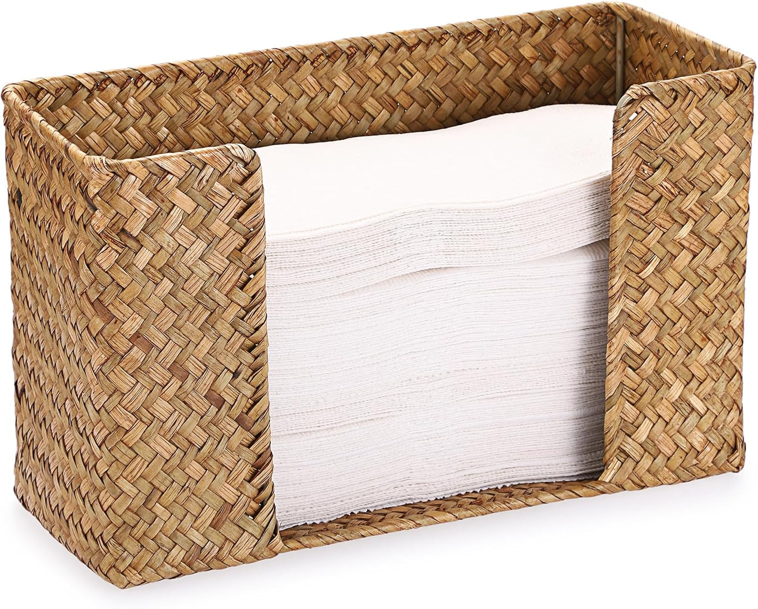 Sumnacon Folded Paper Towel Holder Wicker Paper Towels Dispenser,Caramel | Amazon (US)