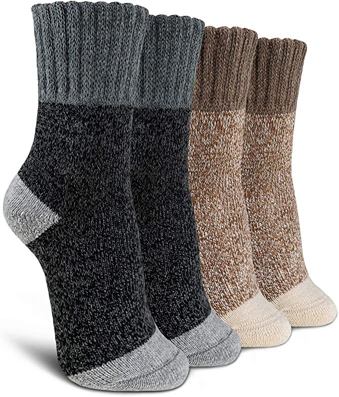 Time May Tell Womens Merino Wool Socks Thick Knit Warm Cushion Wool-Socks-for-Women 2/3 Pack(Dark... | Amazon (US)