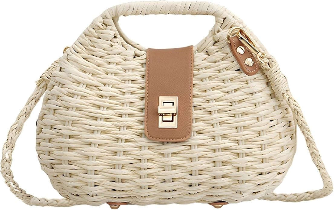 Boho Crossbody Bag for Women, Summer Straw Handbags, Beach Straw Purse Shoulder Handbag for Vacat... | Amazon (US)