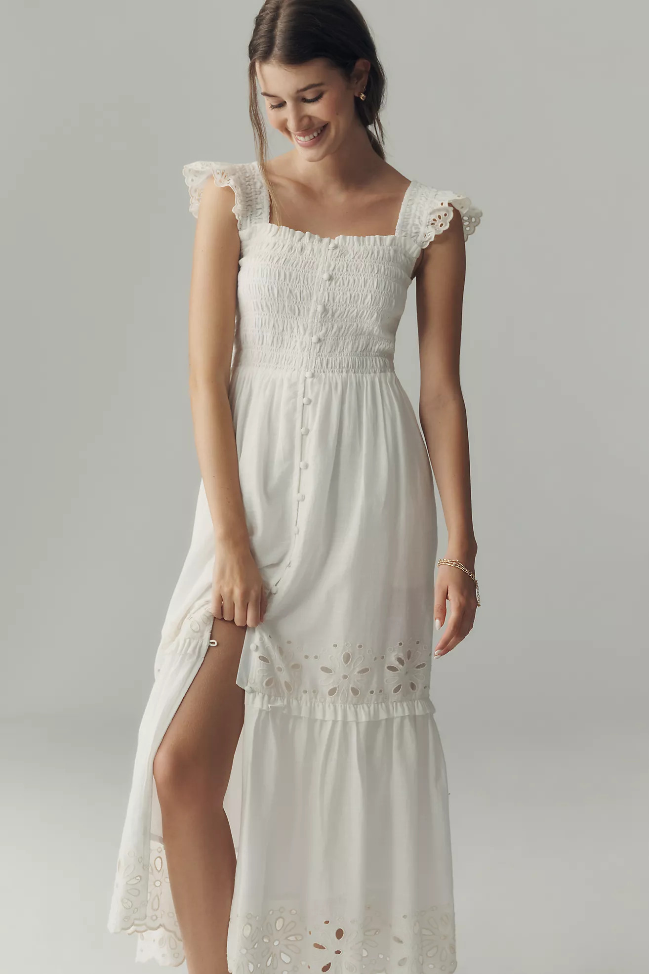 Peregrine Eyelet Midi Dress | Anthropologie (US)