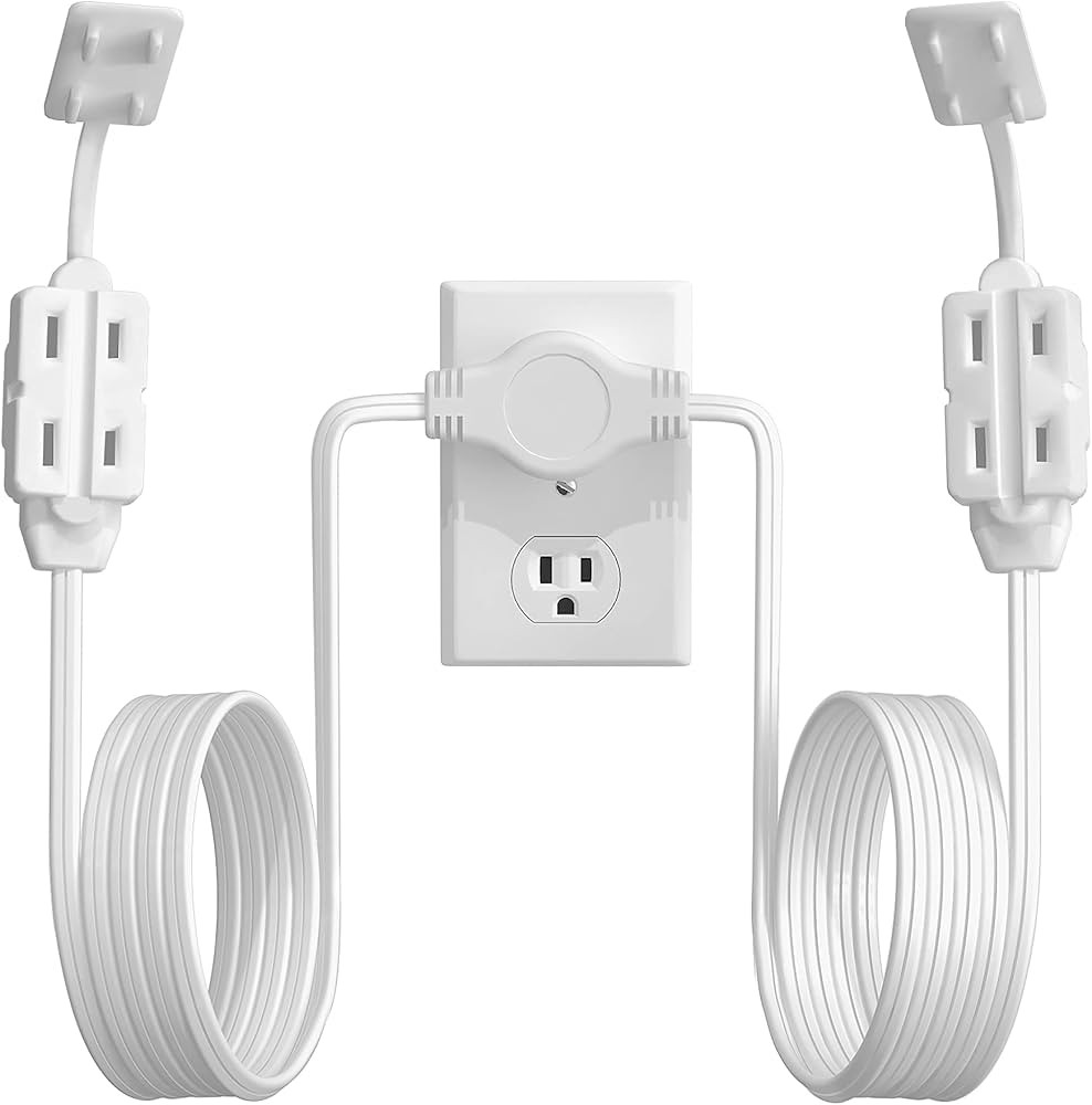 Polarized 12FT Twin Extension Cord with 6 Outlets and Safety Covers - Slim Design for Furniture, ... | Amazon (US)