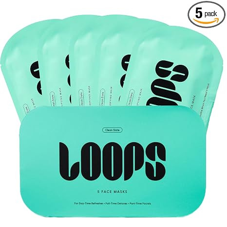 LOOPS CLEAN SLATE - Detoxifying Korean Hydrogel Face Masks - Detoxify, Cleanse, and Soothe - Deep... | Amazon (US)