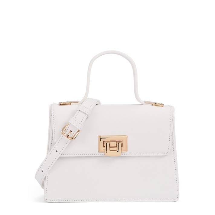 BeCool Women's Adult Top Handle Satchel Handbag with Lock White | Walmart (US)