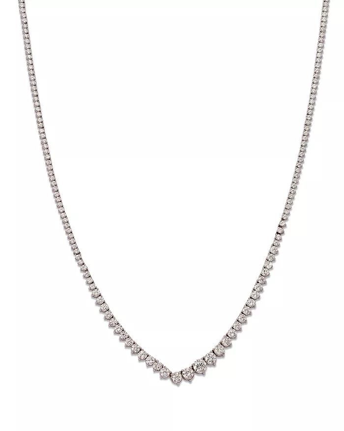 Diamond Graduated Tennis Necklace in 14K White Gold, 5.0 ct. t.w. - 100% Exclusive | Bloomingdale's (US)