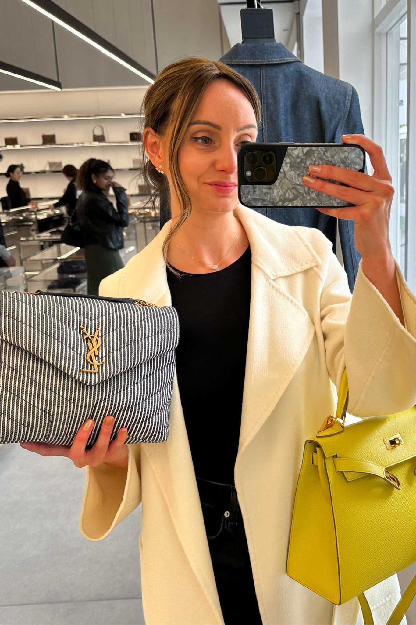 YSL Lou Lou bag, Black t-shirt, Fashion display, Summer style, Chic accessories, Everyday look, Boutique vibes, Fashion inspo

#LTKSeasonal #LTKItBag #LTKStyleTip