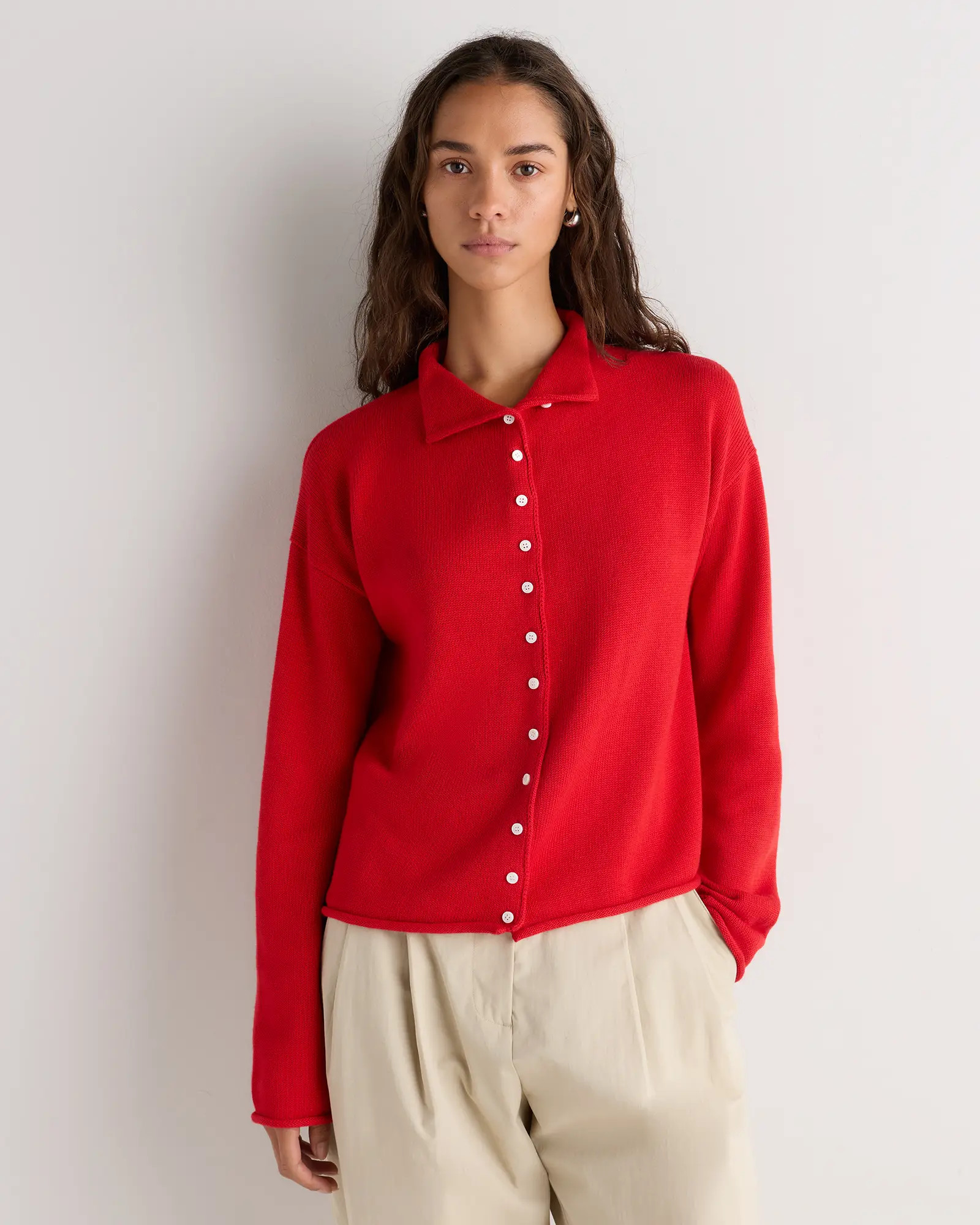 Cotton Cashmere Roll Neck Cardigan | Quince