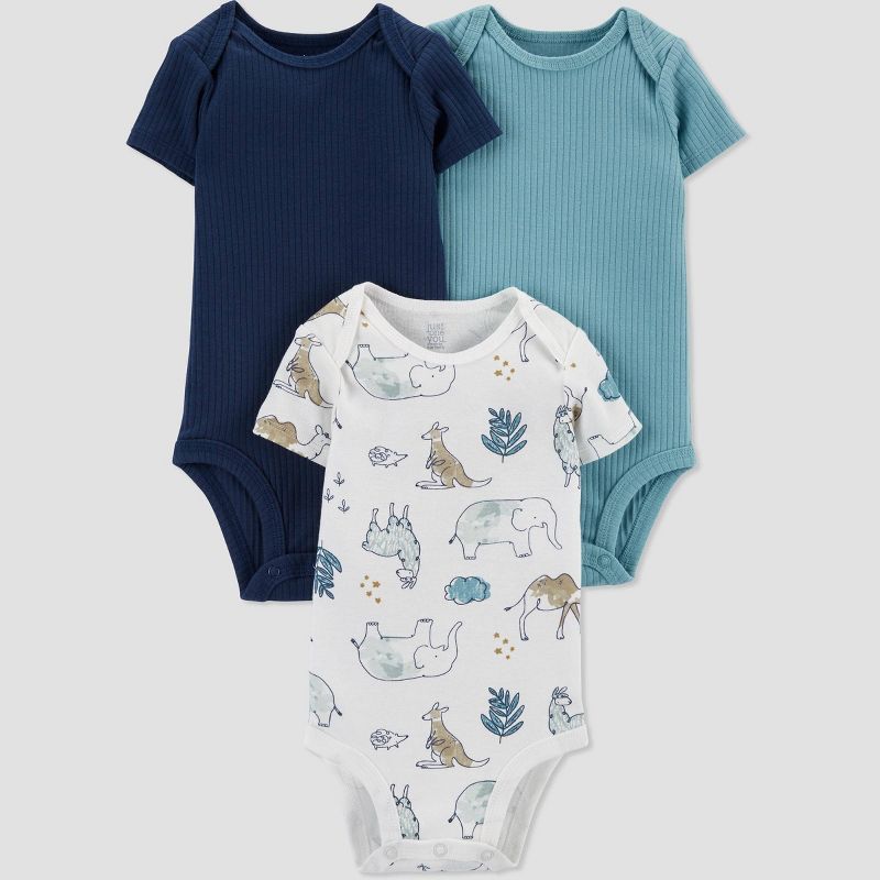 Carter's Just One You®️ Baby Boys' 3pk Safari Bodysuit Blue | Target