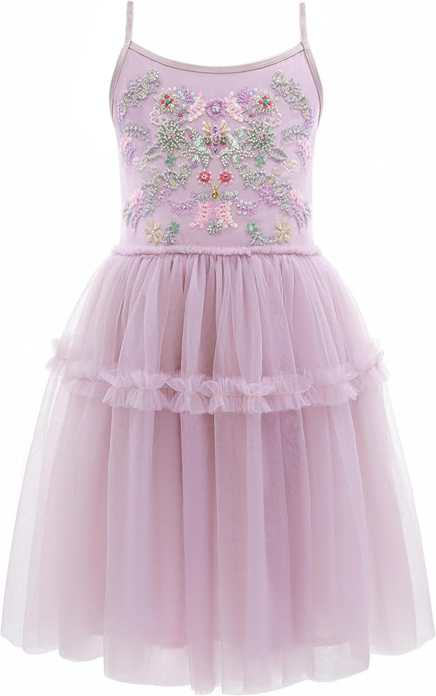 Tutu Dress for Girls - Embroidered Toddler Tulle Dress Princess Flower Girl Dress for Wedding Bir... | Amazon (US)