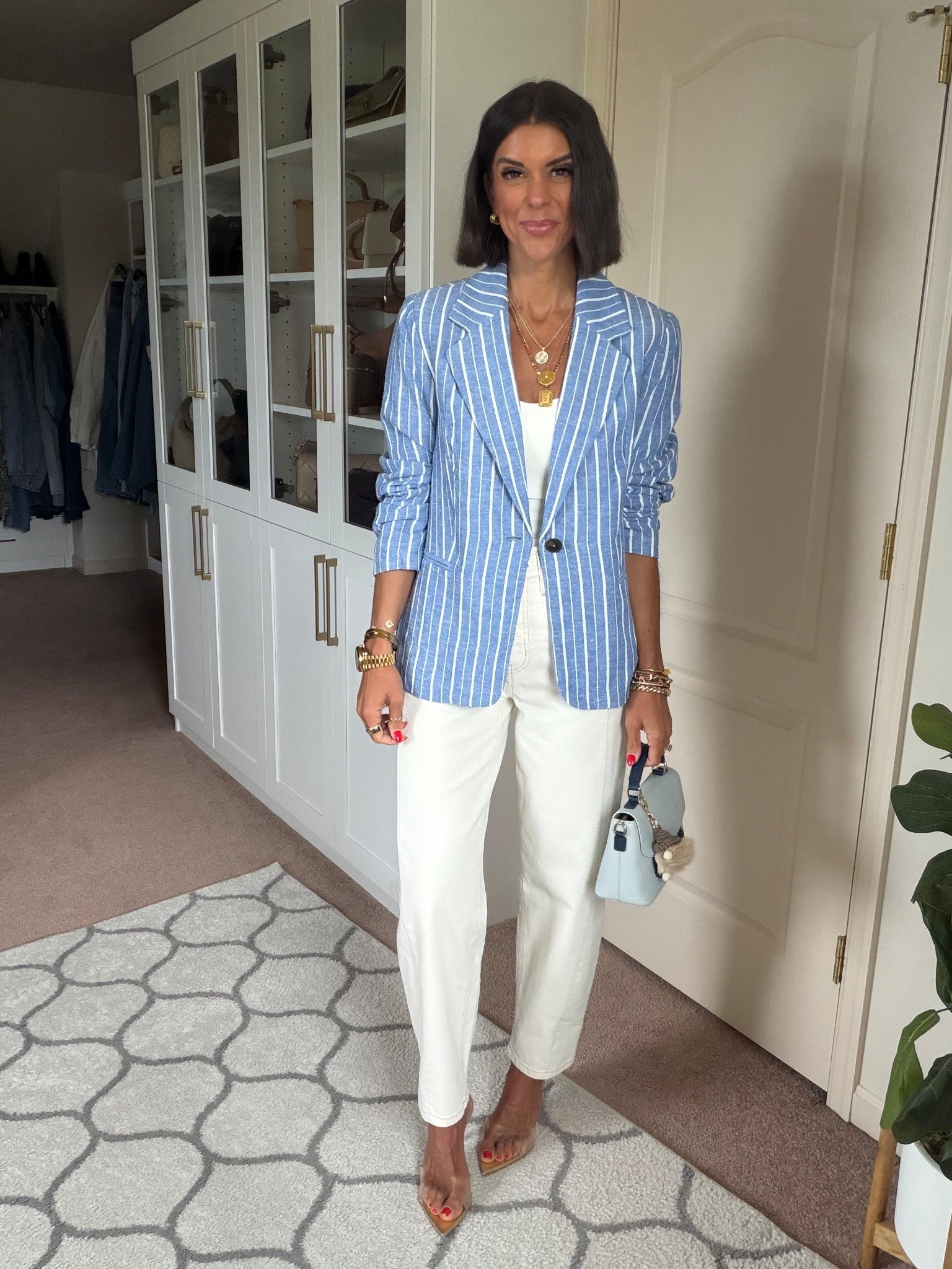 Love this Walmart blazer! Size xs in blazer and tank, size 0 in jeans 

#LTKgrwm #LTKSaleAlert #LTKootd