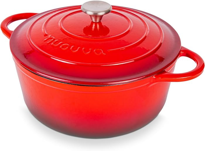 Nuovva Enamelled Cast Iron Dutch Oven Pot with Lid-6.4 Quart Non Stick Casserole Pot-Heavy Duty &... | Amazon (US)