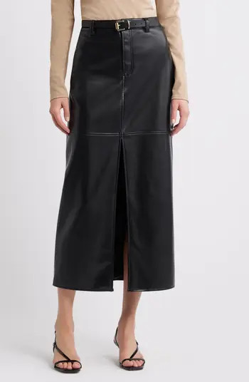 Faux Leather Midi Skirt | Nordstrom