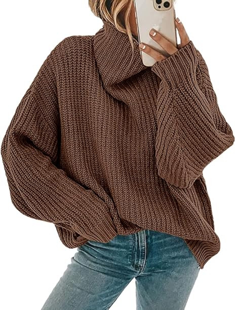SySea Women's Turtleneck Long Sleeve Sweaters Knit Oversized Slouchy Fall Pullover Jumper Tops | Amazon (US)