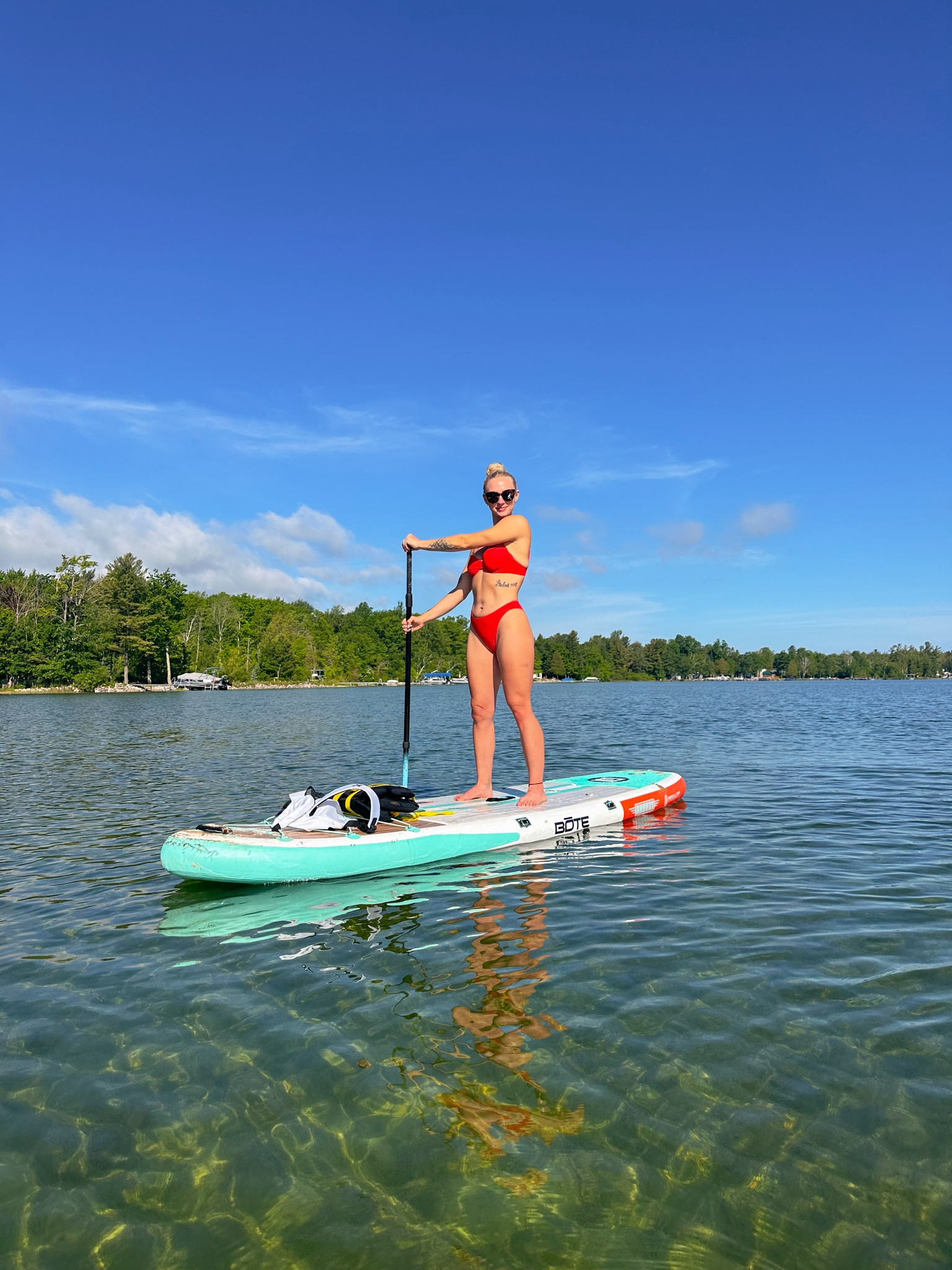 I wear a medium in the top, and small in the bottoms! Paddle board- we’ve been using these for 2 years and they come with a backpack where you deflate and fold the kayak and easily place inside!! They are so easy to carry and set up. 

#LTKSwim
