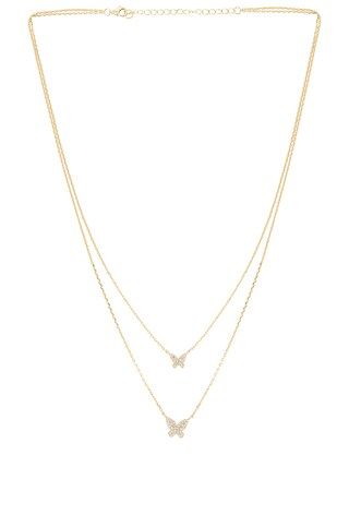 The M Jewelers NY Double Pave Butterfly Necklace in Gold from Revolve.com | Revolve Clothing (Global)