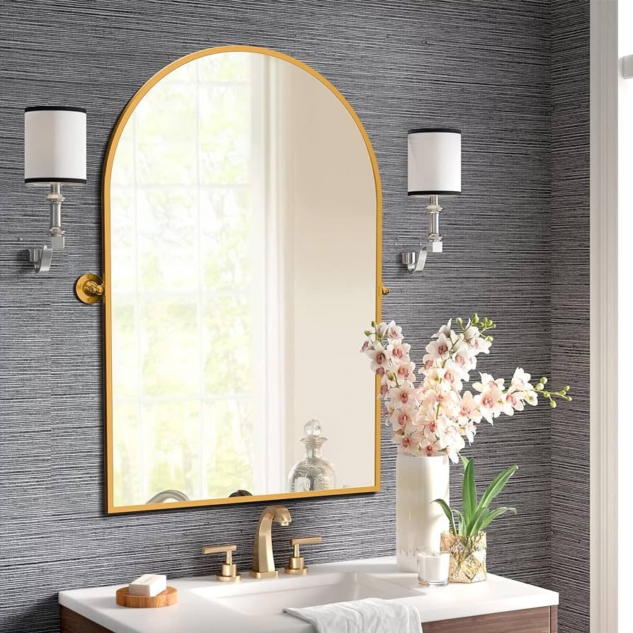NeuType Bathroom Mirrors for Wall, Arched Wall Mirror Farmhouse Mirror Pivot Bathroom Mirror for ... | Amazon (US)