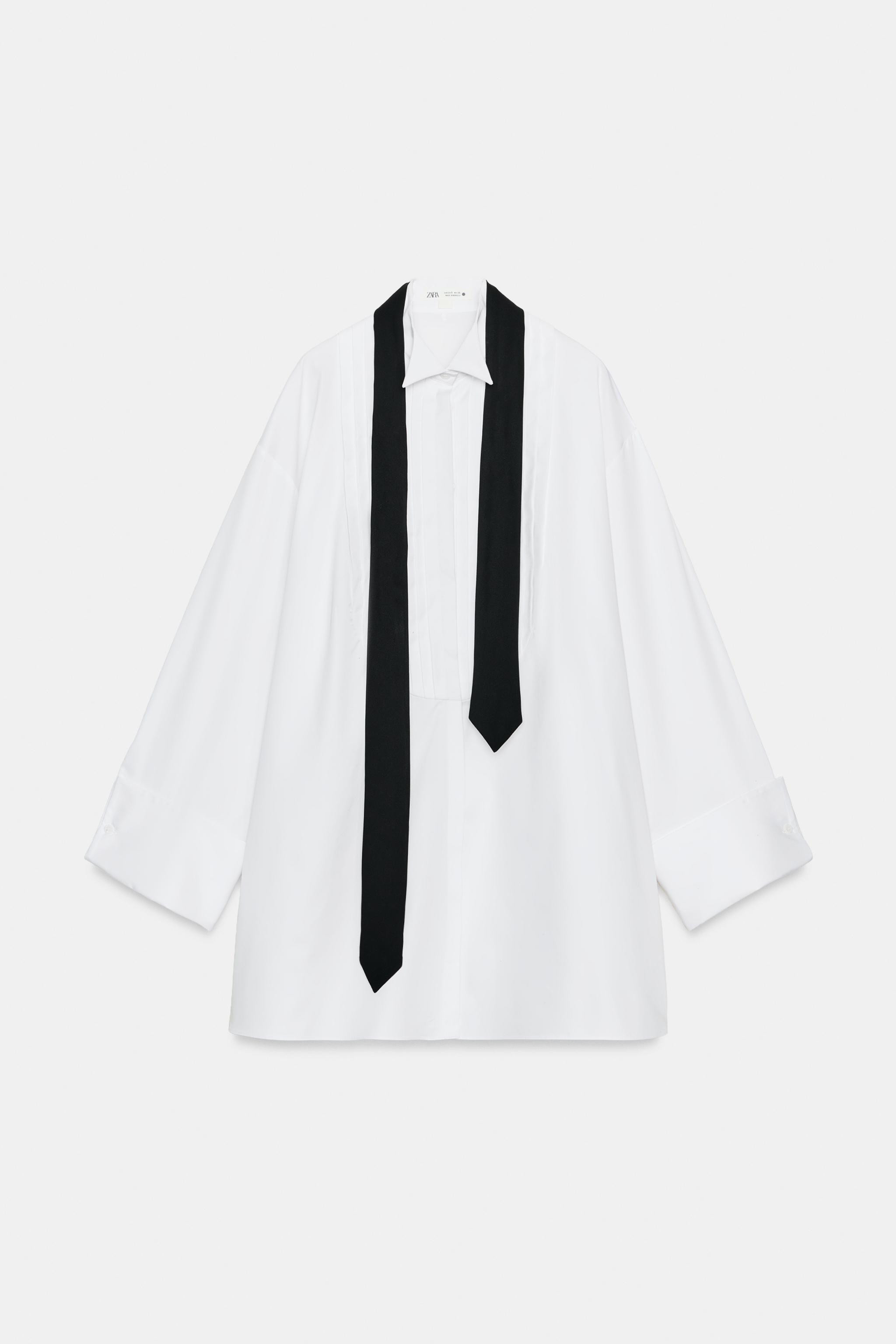 ZW COLLECTION LIMITED EDITION OVERSIZED SHIRT WITH TIE | Zara US